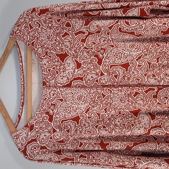 NWT JONES NEW YORK BRICK/JONES WHITE BLOUSE SZ L. - Picture 4 of 10